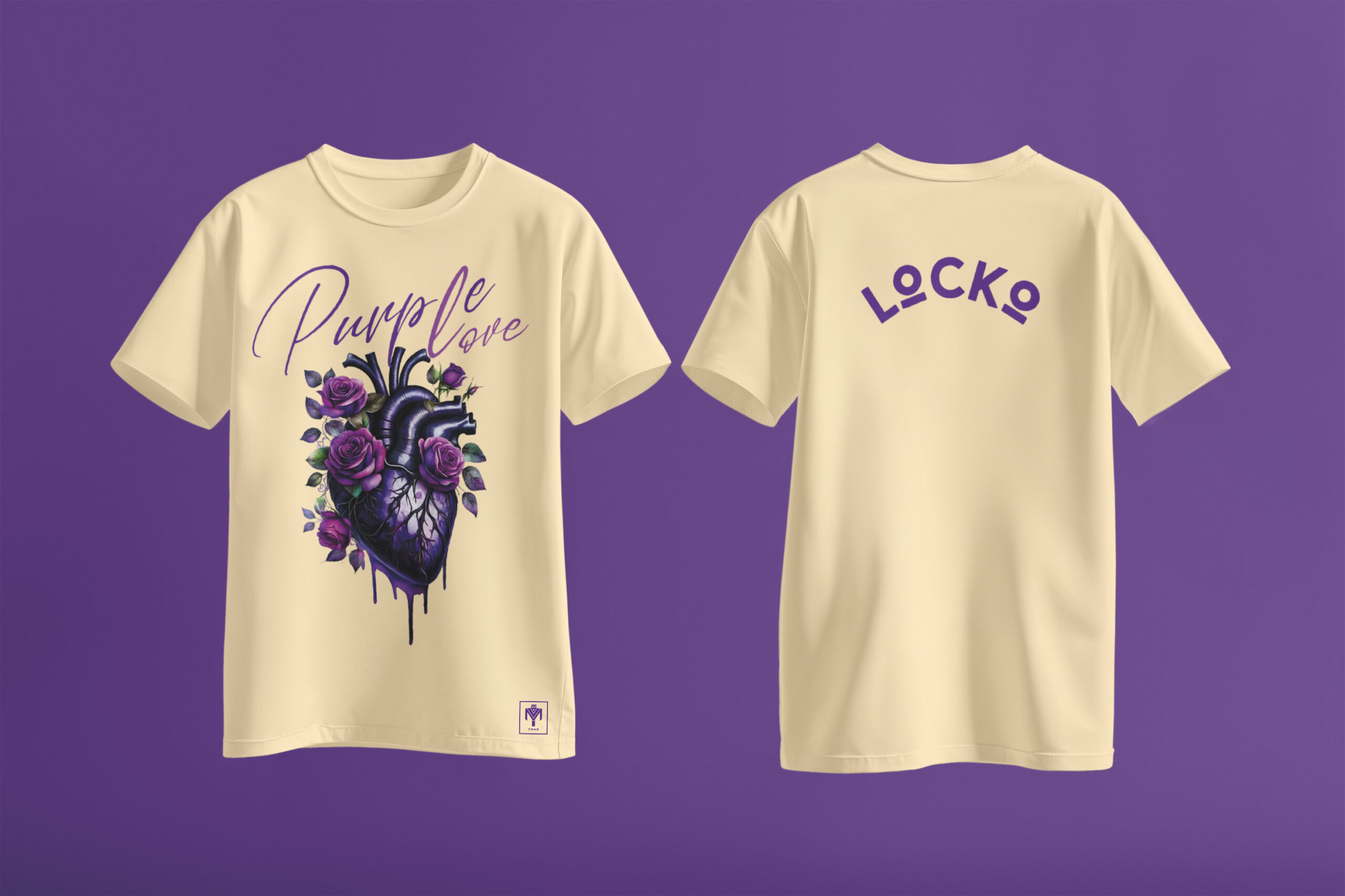 T-Shirt noir Locko violet